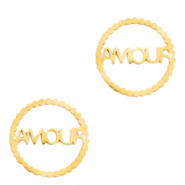 Stainless Steel - Rostfrei Stahl Anh&auml;nger/Zwischenst&uuml;ck "AMOUR" Gold