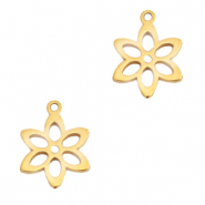 Stainless Steel - Rostfrei Stahl Anhänger Blume Gold