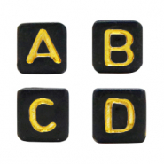 Buchstaben Perlen aus Acryl Mix Black-gold