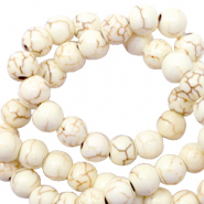 Perlen Keramik 4mm Off white
