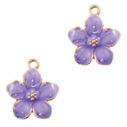 Basic Quality Metall Anhänger Blume Gold purple