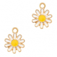 Basic Quality Metall Anhänger Blume Gold-white