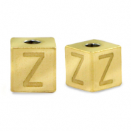 Stainless Steel - Rostfrei Stahl Perlen Buchstaben Z Gold