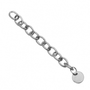 Stainless Steel - Rostfrei Stahl Schmuckzubeh&ouml;r Verl&auml;ngerungskette coin 8mm Silber