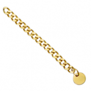 Stainless Steel - Rostfrei Stahl Schmuckzubeh&ouml;r Verl&auml;ngerungskette Gourmet Glieder coin 8mm Gold