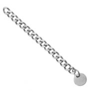 Stainless Steel - Rostfrei Stahl Schmuckzubeh&ouml;r Verl&auml;ngerungskette Gourmet Glieder coin 8mm Silber