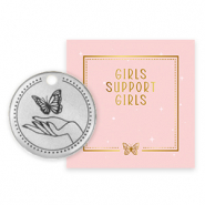 Girls Support Girls Metall Anh&auml;nger DQ Antik silber (Nickelfrei) 50% wird gespendet an Free a Girl