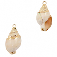 Muschel Anh&auml;nger Specials Wellhornschnecke Off white-gold