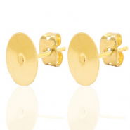 Stainless Steel - Rostfreiem Stahl Schmuckzubehör Ohrring/Ohrstecker für 12mm Cabochon Gold