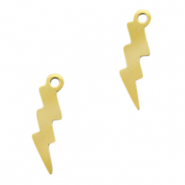 Stainless Steel - Rostfrei Stahl Anh&auml;nger Blitz Gold