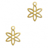 Stainless Steel - Rostfrei Stahl Anh&auml;nger Blume Gold