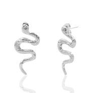 Ohrringe aus Stainless Steel - Rostfreiem Stahl Ohrstecker Schlange Silber