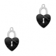 Resin Anh&auml;nger Schloss Herz Silver-anthracite