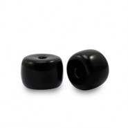 6 mm Rondellen Glasperlen Black