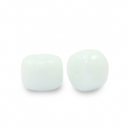 6 mm Rondellen Glasperlen White
