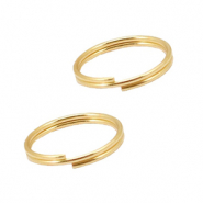 Stainless Steel - Rostfrei Stahl Schmuckzubeh&ouml;r Spaltring 10mm Gold