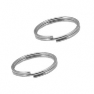 Stainless Steel - Rostfrei Stahl Schmuckzubeh&ouml;r Spaltring 10mm Silber