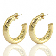 Brass TQ Metall Ohrringe/Ohrstecker Creolen Gold