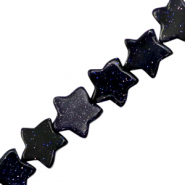 Naturstein Perlen Stern glitter Midnight blue