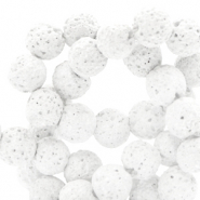 6 mm Naturstein Perlen matt Lava Soft grey