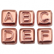 Buchstaben Perlen aus Acryl Metallook Rosegold