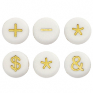 Buchstaben Perlen aus Acryl Symbol White-gold