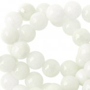 6 mm Naturstein Perlen rund white