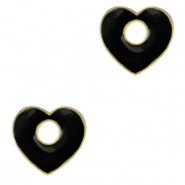 Brass TQ Metall Anh&auml;nger Herz Gold-black