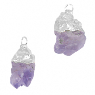 Naturstein Anhänger Purple-silver