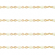 Stainless Steel - Rostfrei Stahl Schmuckzubeh&ouml;r Gliederkette 1mm Off White-gold
