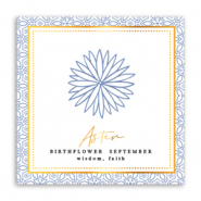 Schmuck Karten Geburtsblume September-Aster Soft blue