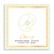 Schmuck Karten Geburtsblume August-Mohnblume Light green