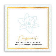 Schmuck Karten Geburtsblume M&auml;rz-Osterglocke Light blue