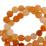 Naturstein Perlen Quarz 6mm Multicolour sandstone orange-off white