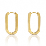 Ohrringe aus Stainless Steel - Rostfreiem Stahl Oval Gold
