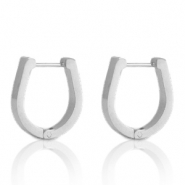 Ohrringe aus Stainless Steel - Rostfreiem Stahl Hufeisen Silber