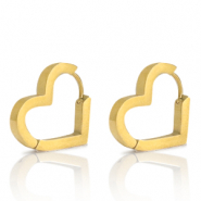 Ohrringe aus Stainless Steel - Rostfreiem Stahl Herz Gold