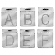 Buchstaben Perlen aus Stainless Steel - Rostfreiem Stahl Alphabet Silber