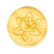 Plexx Cabochons 20mm Geburtsblume M&auml;rz-Osterglocke Gold