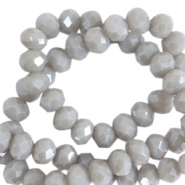 Top Glas Facett Perlen 6x4 mm rondellen Purple haze-pearl shine coating