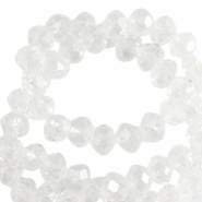 Top Glas Facett Perlen 6x4 mm rondellen Crystal-pearl shine coating