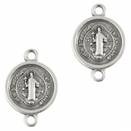 Metall Anh&auml;nger DQ Zwischenst&uuml;ck religi&ouml;se 14mm Antik silber (Nickelfrei)