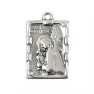 Metall Anh&auml;nger DQ Rectangle with Angel Antik silber (Nickelfrei)