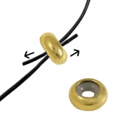 Stainless Steel - Rostfrei Stahl Schmuckzubeh&ouml;r Smart-Stopperperlen 9x4mm Gold