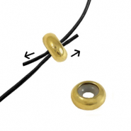 Stainless Steel - Rostfrei Stahl Schmuckzubeh&ouml;r Smart-Stopperperlen 7x3.5mmGold