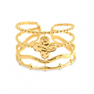 Ringe aus Stainless Steel - Rostfreiem Stahl Blume Gold