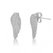 Metall Zubeh&ouml;r DQ Ohrstecker Wings Antik silber (Nickelfrei)