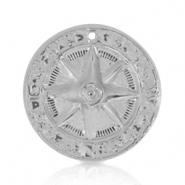 Metall Anh&auml;nger DQ Stern 25mm Antik silber (Nickelfrei)
