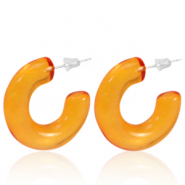 Trendy Ohrringe Creolen Orange