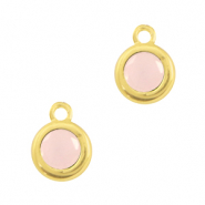 Anh&auml;nger Kristallglas 4mm Rose alabaster-gold